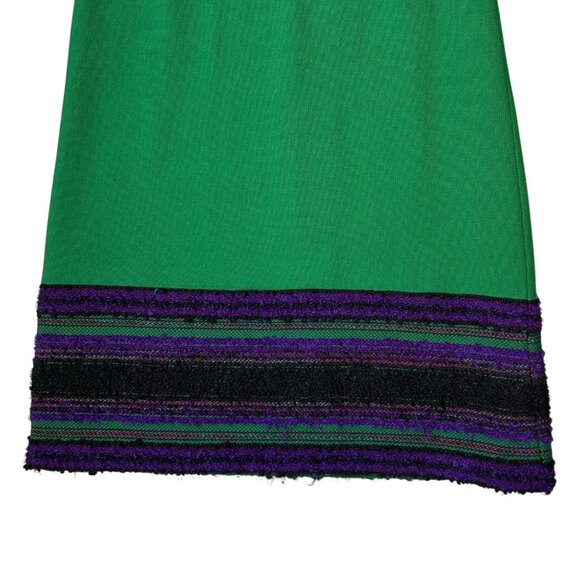 70s vintage wool finnish folk maxi skirt boho arola finland green textured. - Picture 2 of 8